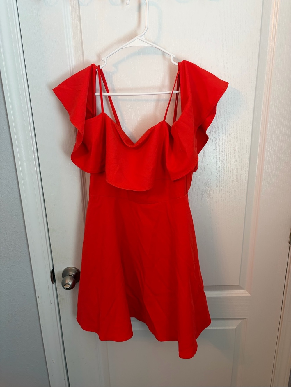 Lulu's Red Ruffle Off-Shoulder Mini Dress - Picture 3 of 4